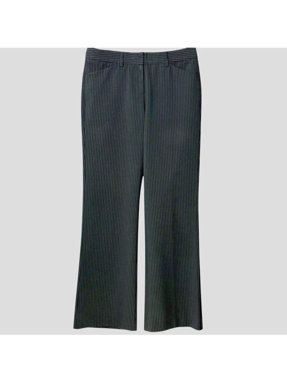 Express Editor Pinstripe Trousers Size 4 Office Siren Medium Rise Straight Leg